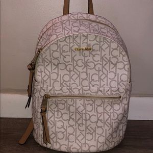Calvin Klein White and Gold Backpack
